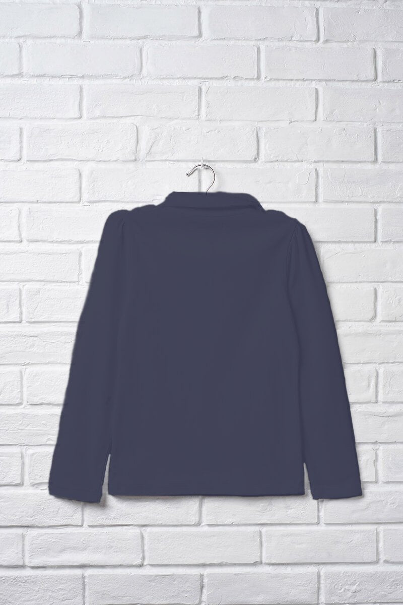 Girls Long Sleeve Peter Pan Polo