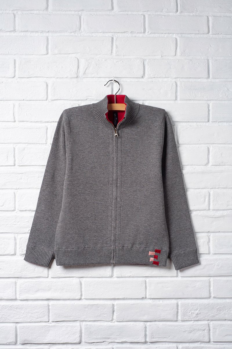Reversible Zip Front Sweater Cardigan