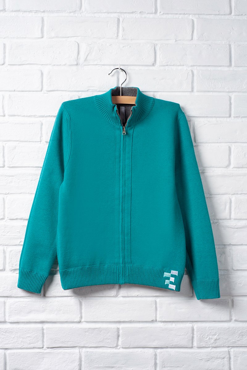 Reversible Zip Front Sweater Cardigan